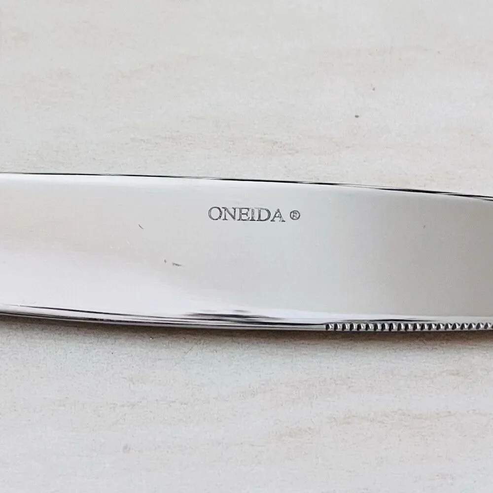 9pc ONEIDA OHS497 Dinner Knife 9 1/2” Stainless Ridged Heel Flat Tip Glossy